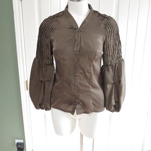 ALPHA OMEGA
Long Sleeve Button Down Green Small